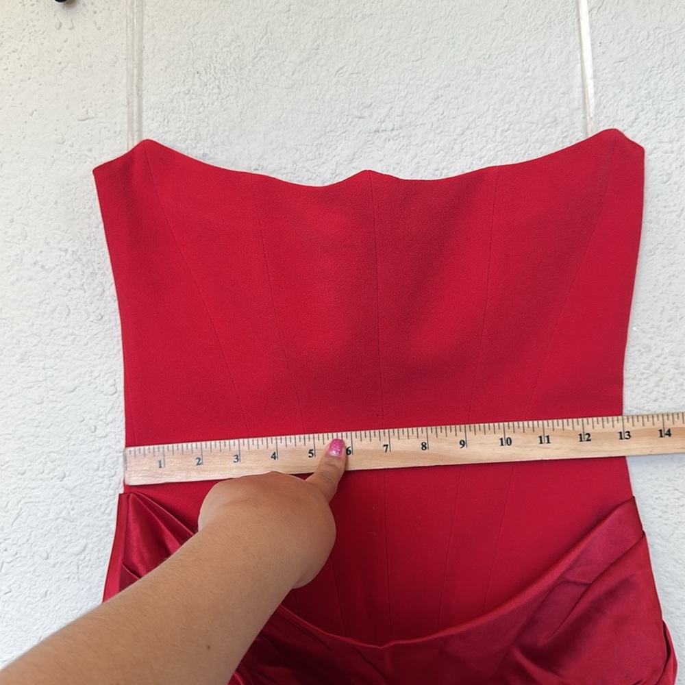 HOUSE OF‎ CB 'Persephone' Scarlet Strapless Corset Maxi Dress NWOT size S - Picture 4 of 15
